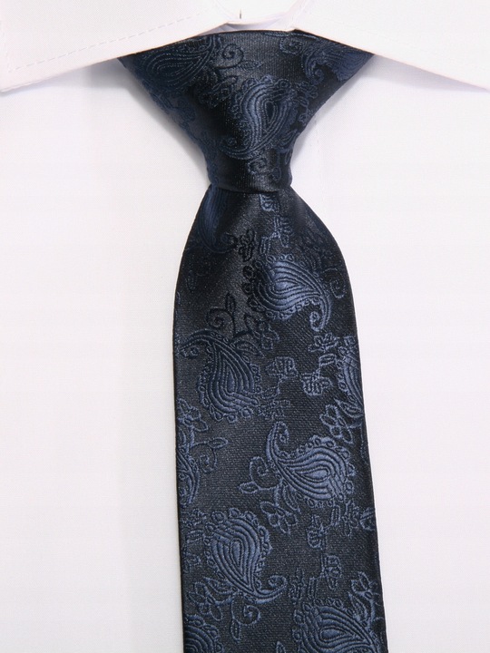 KRAWAT ŻAKARD GRANATOWY WZÓR [2005]