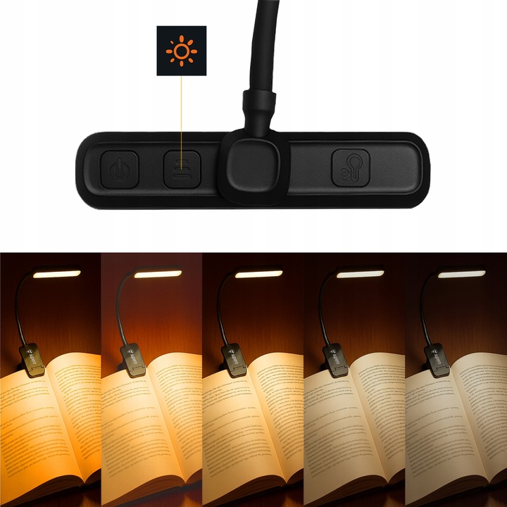 Lampka do czytania książek bezprzewodowa z 24 LED, obracana elastyczna