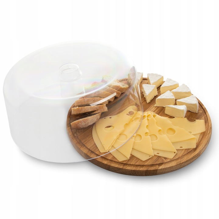 Patera Pojemnik Na Ciasto Owoce Przekąski z Pokrywką Kloszem Taca