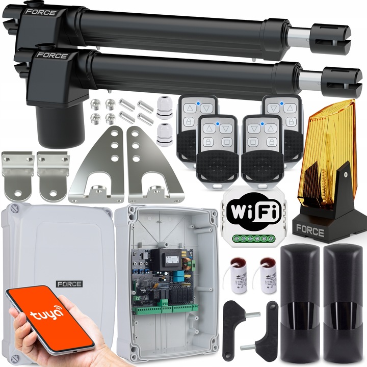 ZESTAW DO BRAM DWUSKRZYDŁOWYCH FORCE GT400 LS WYŁĄCZNIKI 4xPILOT LAMPA