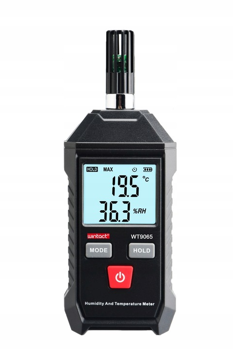 HIGROMETR WILGOTNOŚCIOMIERZ MIERNIK WILGOTNOŚCI I TEMPERATURY POWIETRZA LCD