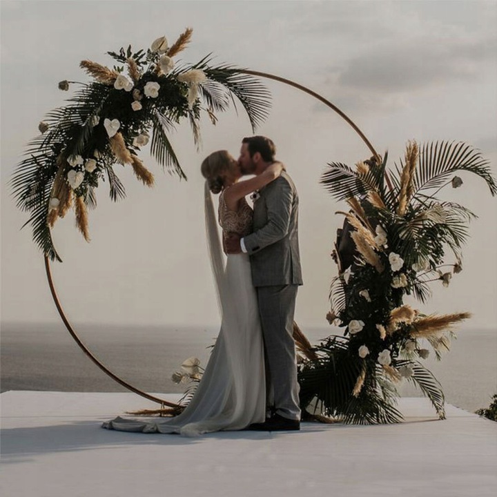 DUŻY STOJAK do zdjęć ŚLUB KOŁO na balony KWIATY ścianka 2m STELAŻ