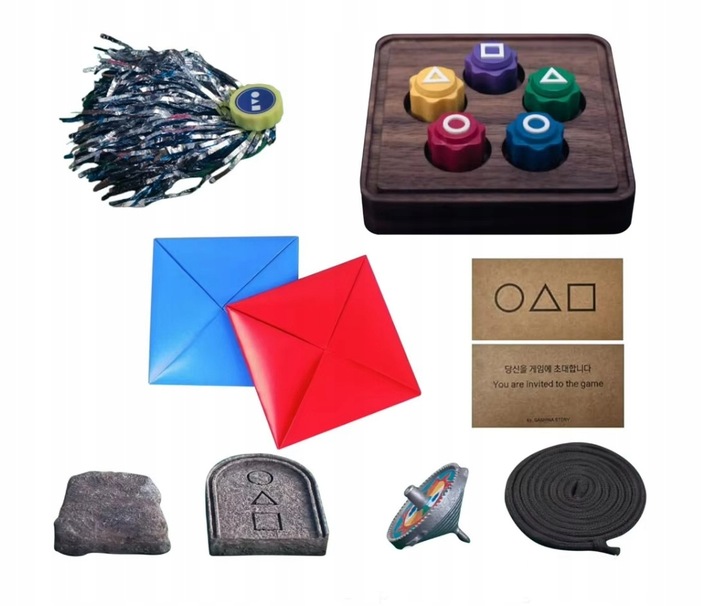 KOSTKI KOŚCI GONGGI GONGI koreańskiej gry GRA SQUID GAME ZESTAW DDAKJI GONG