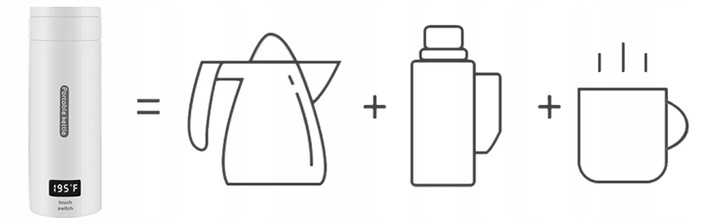 TERMOS ELEKTRYCZNY MINI CZAJNIK KUBEK 300W 380ML-500ML