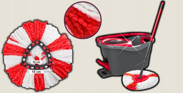 6x WKŁAD DO MOPA OBROTOWEGO VILEDA TURBO ZAPAS KOŃCÓWKA NOWY MEGA CHŁONNY