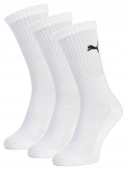PUMA PREMIUM REGULAR CREW SKARPETY DŁUGIE BIAŁE 3-PAK 35/38