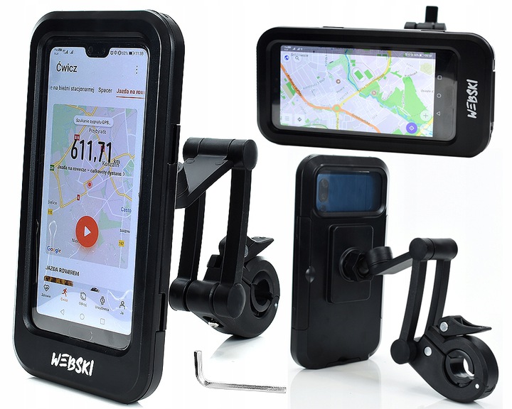 WODOSZCZELNY UCHWYT DO NAWIAGACJI TELEFONU I SAKWA DO KIEROWNICY HULAJNOGI