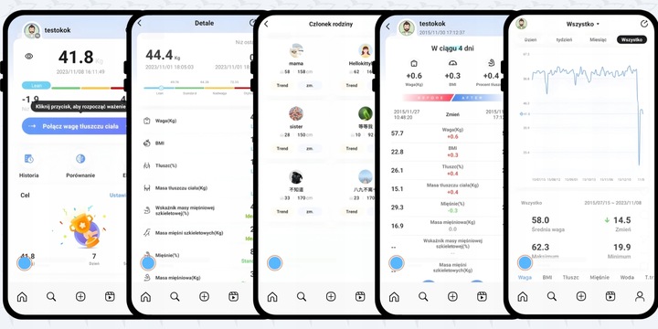 WAGA ŁAZIENKOWA ANALITYCZNA ELEKTRONICZNA SMART+ APLIKACJA PO POLSKU