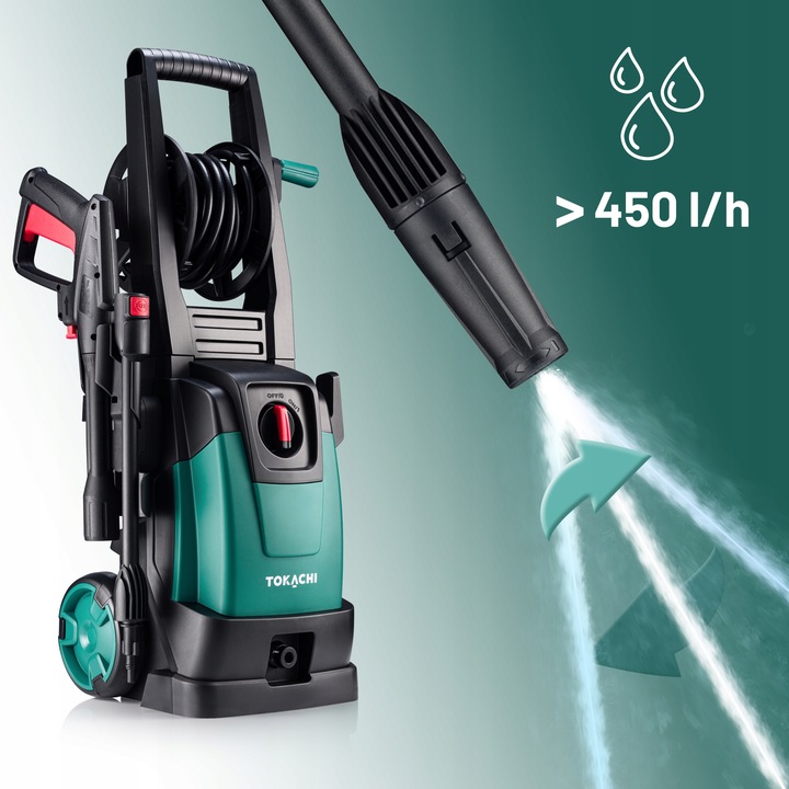 SAMOSSĄCA MYJKA CIŚNIENIOWA MOCNA POMPA 2000W TURBO DYSZA L6 ZWIJACZ