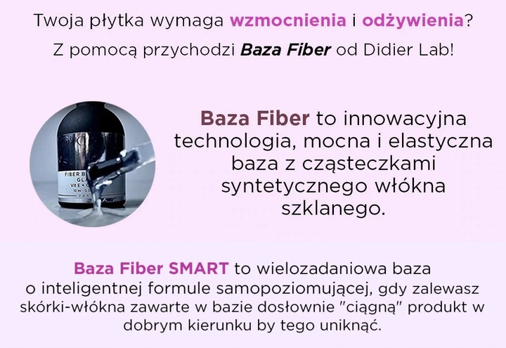 Didier Lab BAZA HYBRYDOWA Z WŁÓKNAMI Smart Fiber Base Milky Pink 10ml