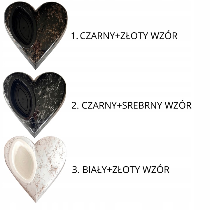 SERCE na Grób RÓŻNE KOLORY Podstawa na Stroik Wzór Marmur Kompozycja