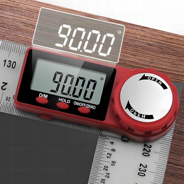 METALOWY KĄTOMIERZ ELEKTRONICZNY CYFROWY Z EKRANEM LCD 200mm 360° +