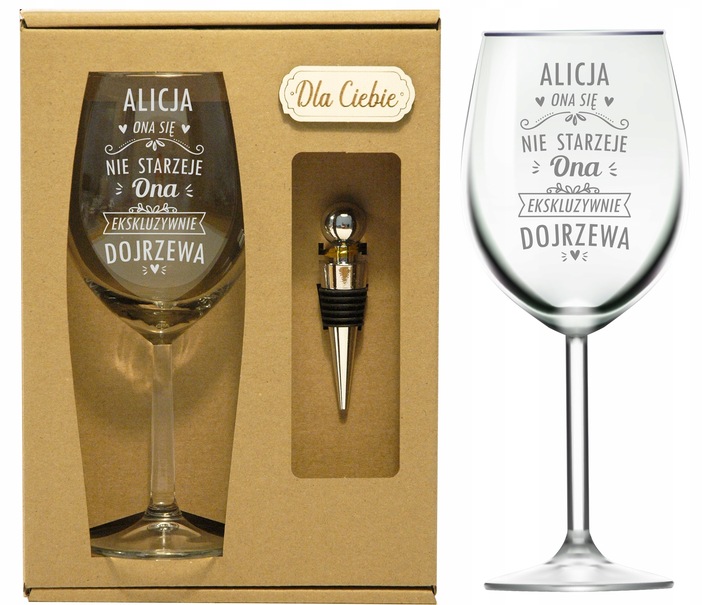 Kieliszek do Wina z grawerem prezent na 18 30 40 50 URODZINY 440 ml +