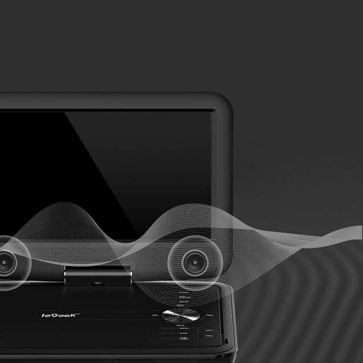 PRZENOŚNY SAMOCHODOWY ODTWARZACZ DVD 9'' LCD CZARNE 2000mAh Baterią