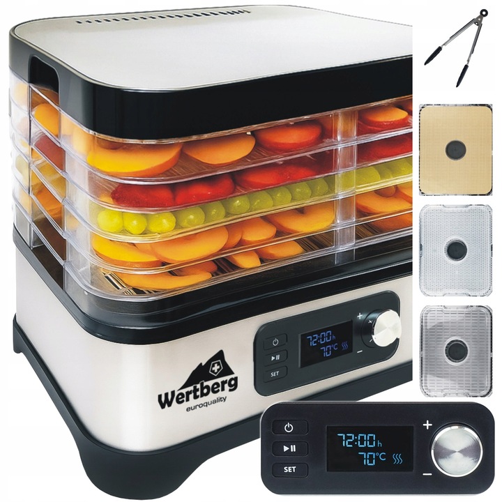 suszarka spożywcza do grzybów owoców warzyw ziół INOX 5 sit 450 W