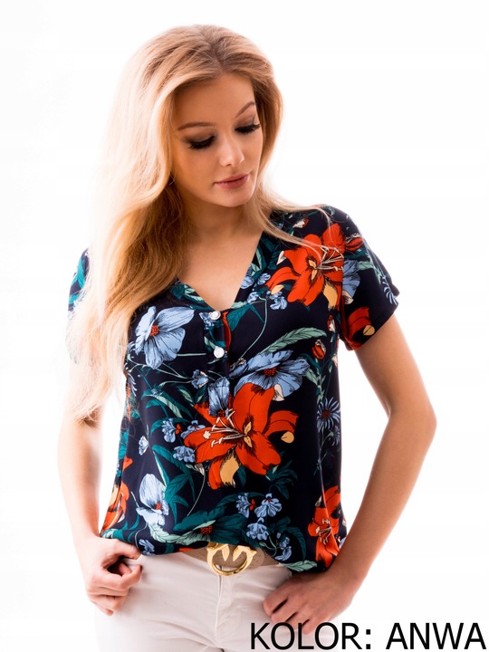 Stylowa Zjawiskowa Zwiewna BLUZKA Modny Wzór