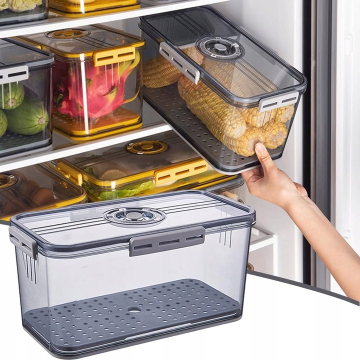 POJEMNIK NA ŻYWNOŚĆ DO LODÓWKI NA WĘDLINY HERMETYCZNY Z DATOWNIKIEM