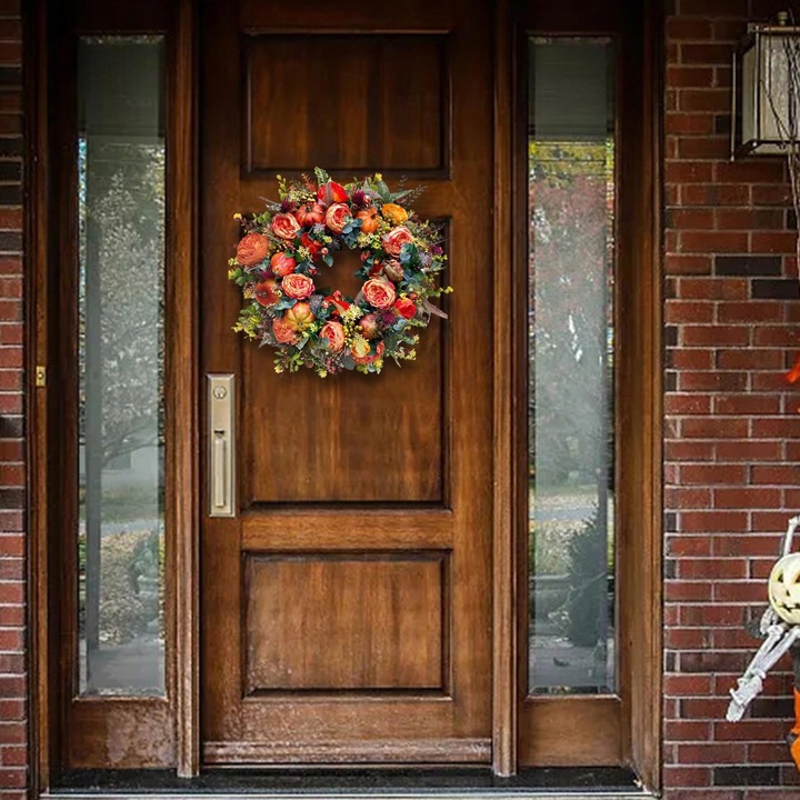Wieniec na Święto Dziękczynienia Jesienny wieniec na drzwi Trwały