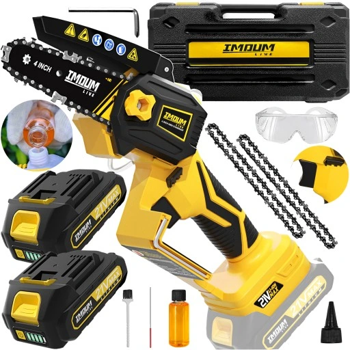 MINI PIŁA ŁAŃCUCHOWA PILARKA GAŁĘZIÓWKA AKUMULATOROWA 4" ZESTAW 2AKU IMOUM