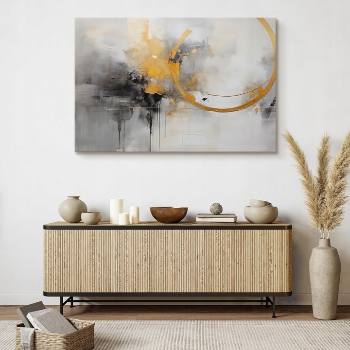 OBRAZ NA PŁÓTNIE NA ŚCIANĘ DO SALONU SYPIALNI MALOWANA ABSTRAKCJA