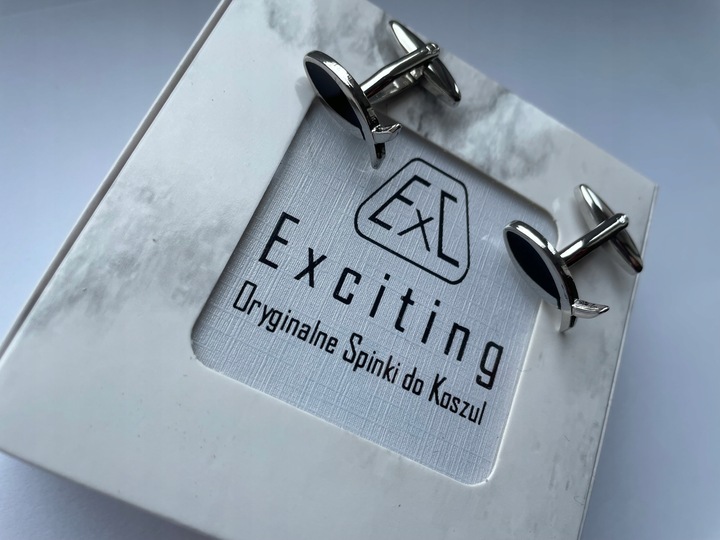 Męskie srebrne spinki do mankietów EXC Symbol Ryby Znak Ryby