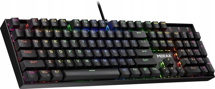 Klawiatura Mechaniczna Gamingowa Podświetlana RGB Pełnowymiarowa MIRAX GK-3