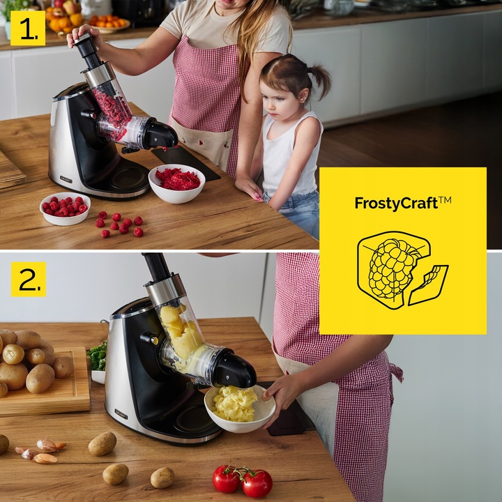 Wyciskarka wolnoobrotowa Sokowirówka Yoer 200W Duży otwór 3w1 Sorbet+