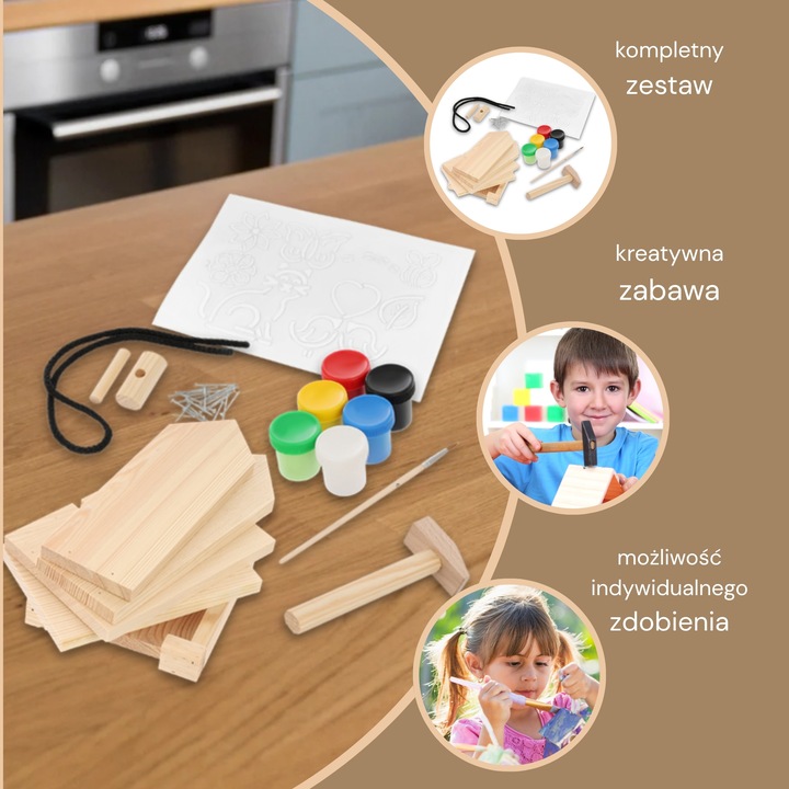 Karmnik dla ptaków drewniany DIY Zestaw do samodzielnego montażu