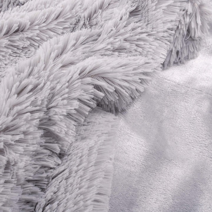 KOC WŁOCHACZ NARZUTA NA ŁÓŻKO PLED MIĘKKI GRUBY CIEPŁY 200x220 cm SZARY