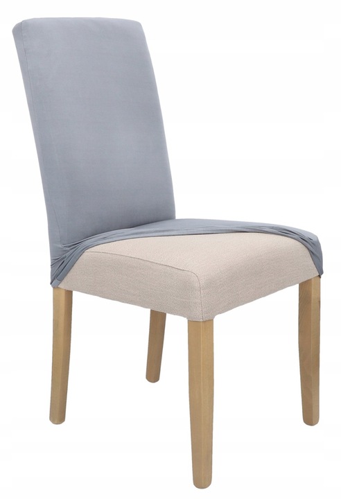 Zestaw 6 SZT POKROWCE NA KRZESŁA Pokrowiec Krzesło SZARY Elastyczny Gruby