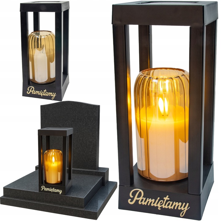 Solarny znicz LED STATUETKA NA CMENTARZ GRÓB DUŻA wieczna lampka na baterie