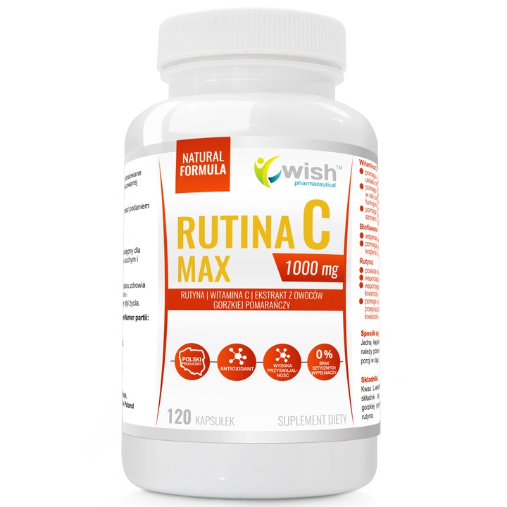 RUTINA C MAX 1000mg WITAMINA C RUTYNA 120 kapsułek