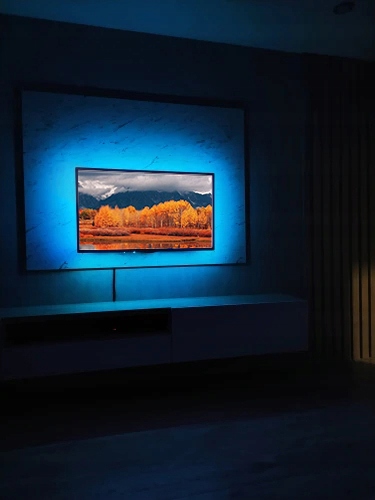 TAŚMA LED RGB KOLOROWA 5M WODOODPORNA PASEK 5050 ZESTAW NA BIURKO + PILOT