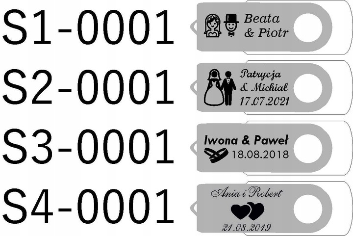 Pendrive 64 GB USB 2.0 pudełko + GRAWER ŚLUBNY