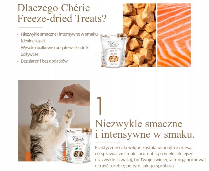 Liofilizowane kawałki ŁOSOSIA smakołyki dla psa i kota 30g x 3