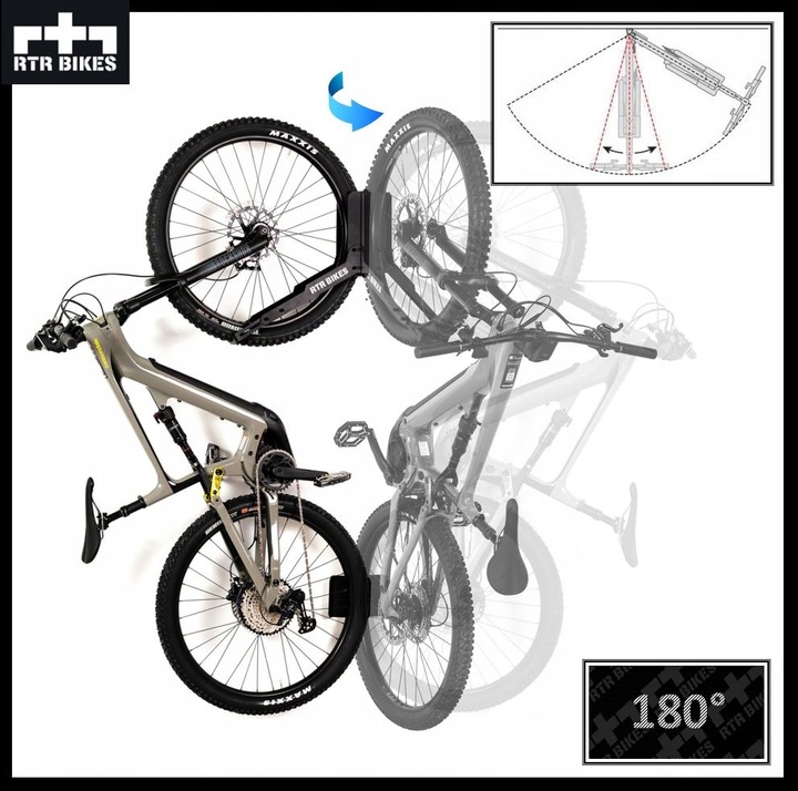 Stojak na rower Wieszak ścienny obrotowy Uchwyt RTR BIKES KRANKED TWIST