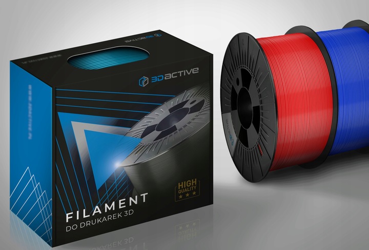 Filament PLA+ do drukarek 3D 3DACTIVE Czarny matowy 1,75mm 1kG 600mm/s