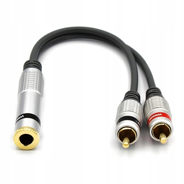 ADAPTER PRZEJŚCIÓWKA JACK GNIAZDO 6,3 STEREO NA 2x GNIAZDO RCA VITALCO