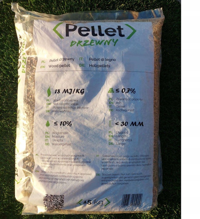 Pellet pelet drzewnySOSNOWY 6mm Certyfikat A1 worek 15kg 16,5MJ/kg Super!