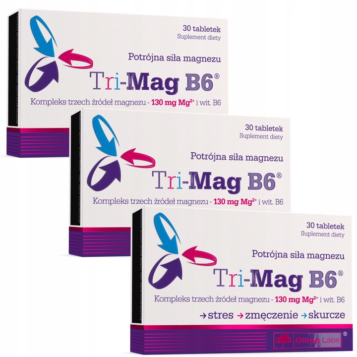 OLIMP TRI-Mag B6 3x30 tabl MAGNEZ WITAMINY I MINERAŁY WITAMINA B6