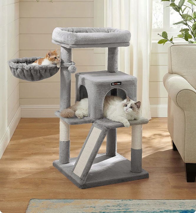 DRAPAK DLA KOTA DUŻY LEGOWISKO DOMEK ZABAWKA WIEŻA SŁUPEK 3 POZIOMY 96cm