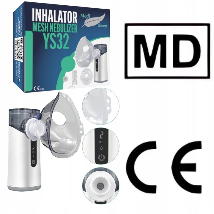 INHALATOR NEBULIZATOR DLA DZIECI DOROSŁYCH SIATECZKOWY PRZENOŚNY BEZPRZEWOD