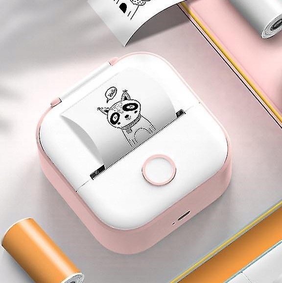 Phomemo T02 mini drukarka termiczna do zdjęć notatek etykiet różowa