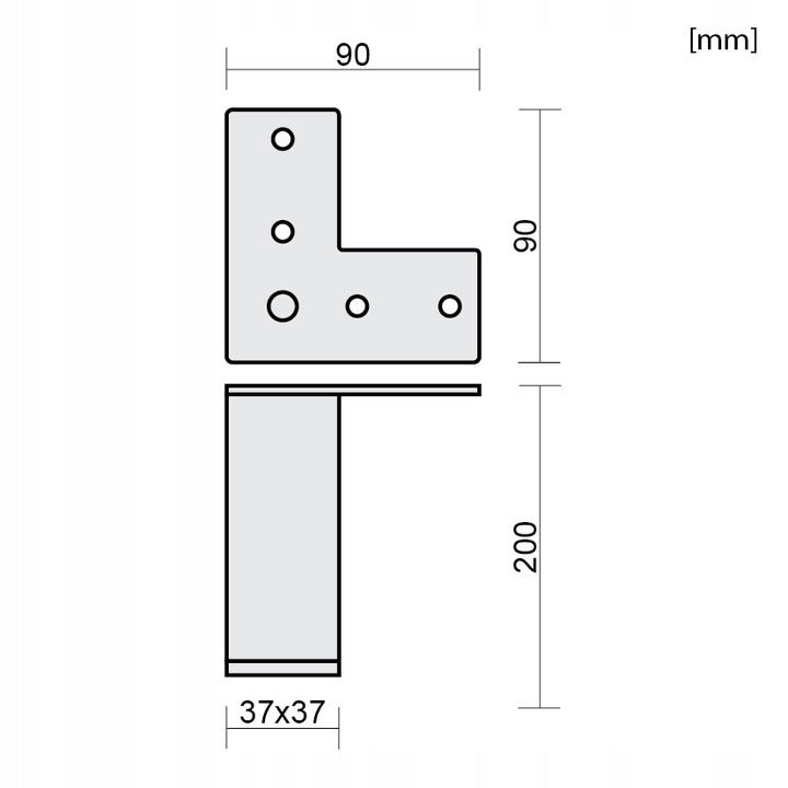 4x NÓŻKA MEBLOWA CZARNA NÓŻKA METALOWA DO SZAFKI NOGI DO SOFY LOFT