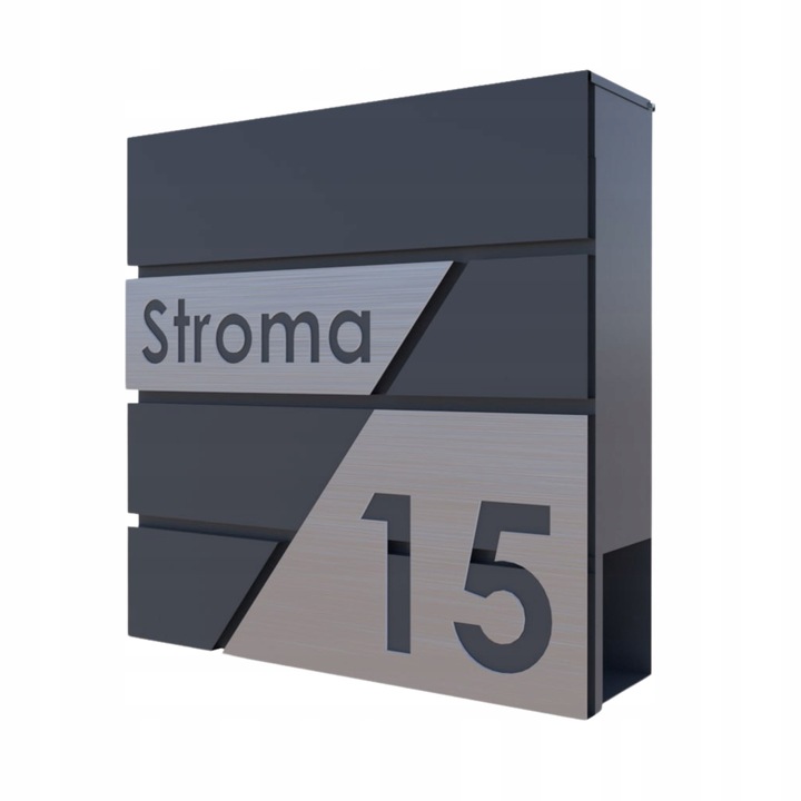 DUŻA SKRZYNKA NA LISTY Z ADRESEM, NUMER DOMU (tabl STAL nierdzewna