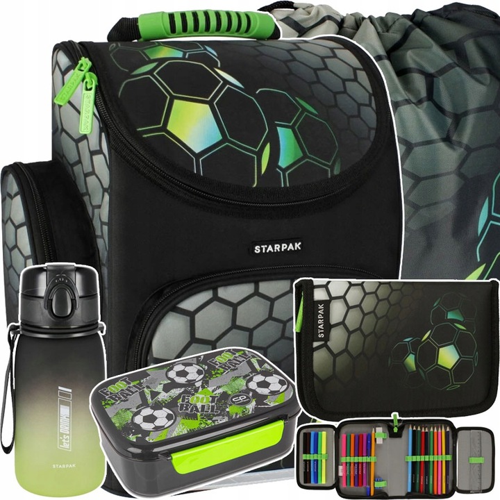 TORNISTER PLECAK SZKOLNY DLA CHŁOPCA DO 1 KLASY PIÓRNIK WOREK FOOTBALL