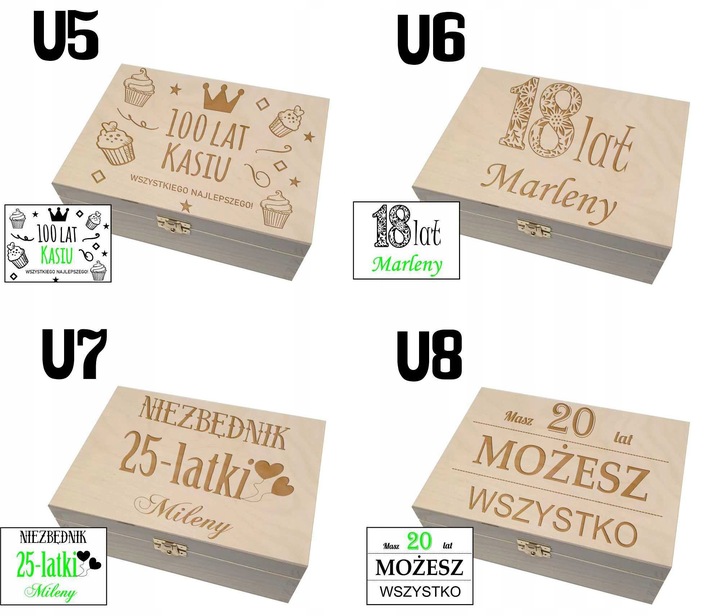 Niezbędnik Skrzynka PREZENT Urodziny BOX 18 30 40 80 pudełko urodzinowe