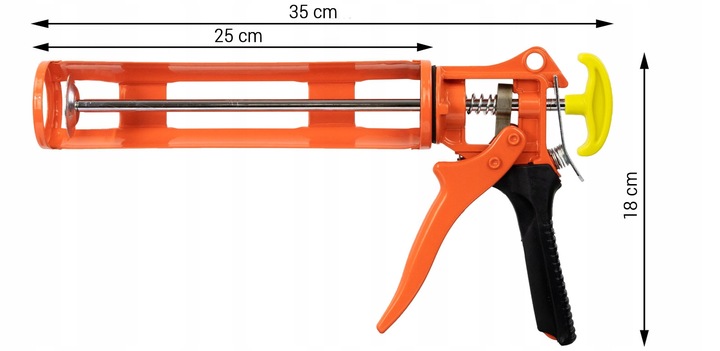 PISTOLET WYCISKACZ do silikonów kartuszy klejów uszczelniaczy SOLIDNY