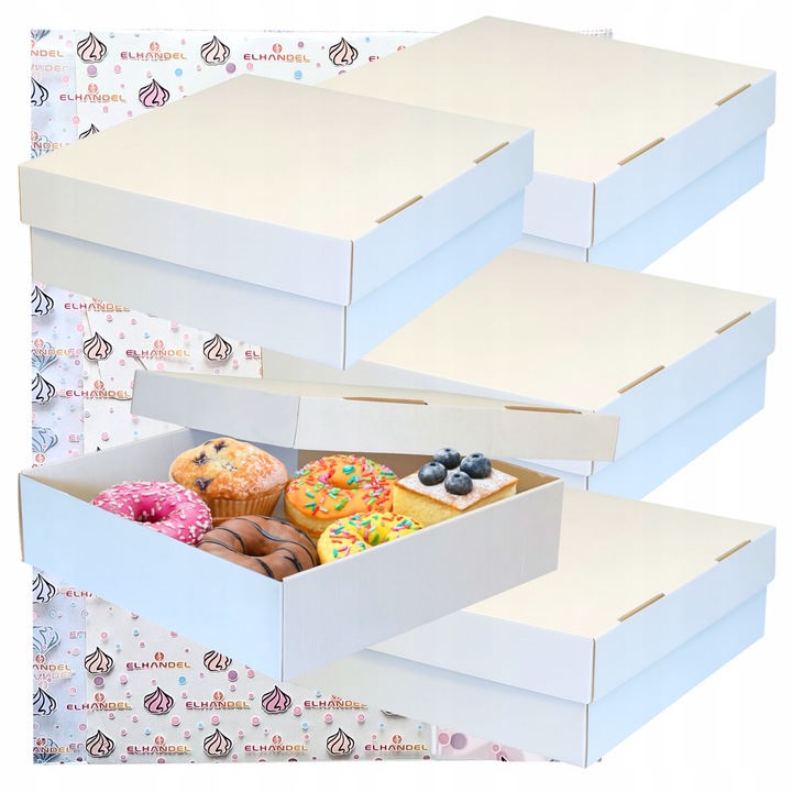 Pudełko na ciasto pączki donut karton na tort chrzest wesele 30x30x10