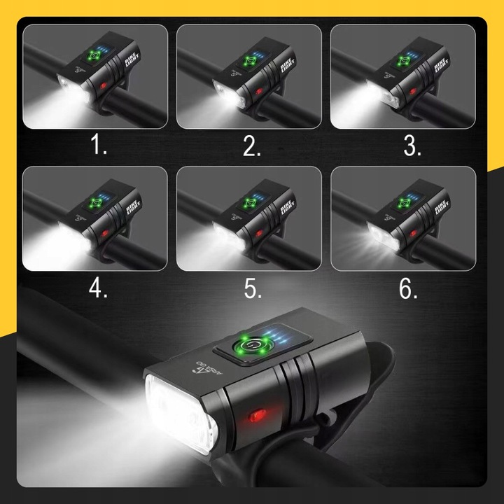 LAMPKA ROWEROWA PRZEDNIA TYLNA LED PRZÓD AKUMULATOROWA ZESTAW LAMPEK USB